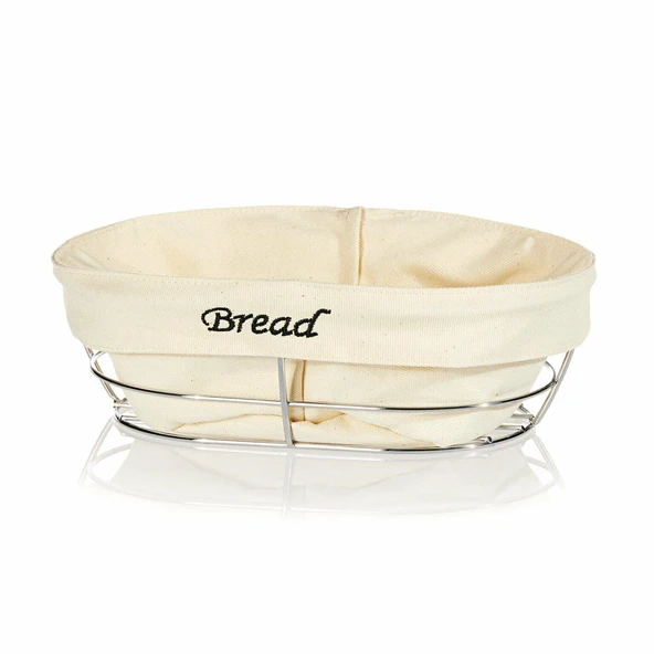Beyaz Bezli Oval Ekmek Sepeti  26*17 Cm ürün görseli 1