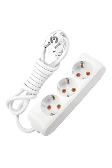 Beyaz Multi-let 3 Lü 3x1.5 Mm Ttr 10 Metre Uzatma Kablosu Seyyar Uzatma Kablosu ürün görseli 1