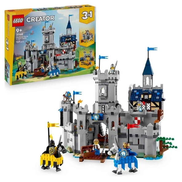 31168 Lego Creator 3in1 - Orta Çağ Atlı Şövalye Kalesi 1371 parça +9 yaş ürün görseli 1