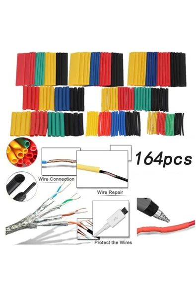 Mucit Home Makaron Set Isı Ile Daralan Kablo Seti 164 Parça 8 Boy ürün görseli 1