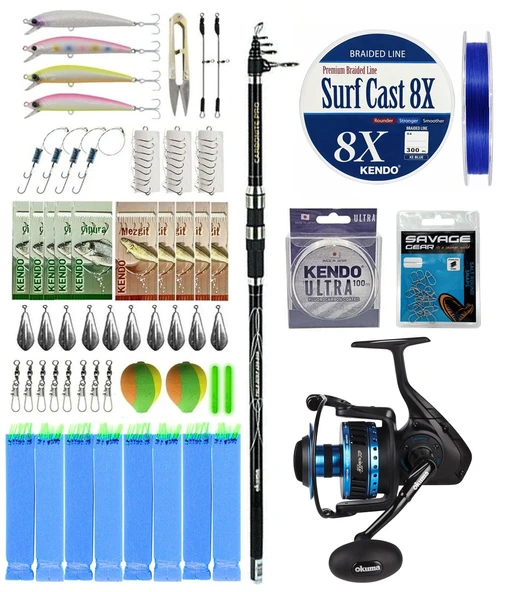 YekOutdoor Surf Olta Seti Okuma Carbonite Pro Tele Surf 420 cm Surf Kamışı&Okuma Azores ZXP-8000 Olta Makinesi ürün görseli 1