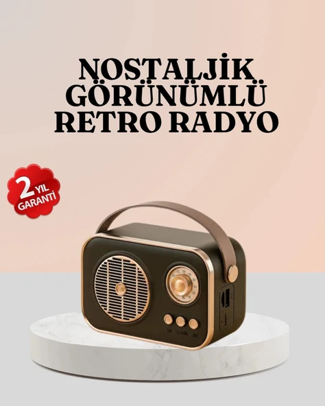 Bluetooth’lu Retro Radyo – Fm Destekli Nostaljik Hoparlör ürün görseli 1