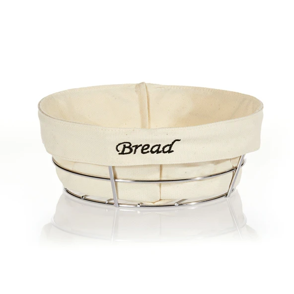 Beyaz Bezli Ekmek Sepeti Bakır 23*23 Cm ürün görseli 1