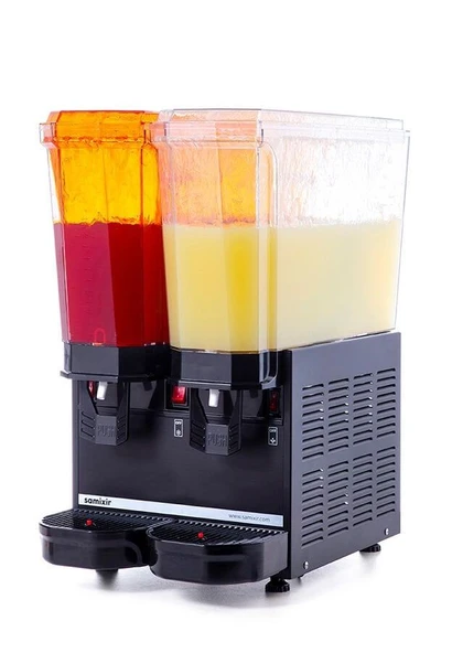 SAMIXIR Klasik Twin Fıskiyeli Soğuk İçecek Dispenseri 20+20 Litre Siyah ürün görseli 1