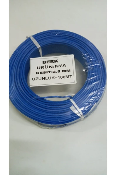 İNWATT 2.5 mm MAVİ Nya Kablo 100 metre  Tam Kesit Tesisat Kablosu ürün görseli 1