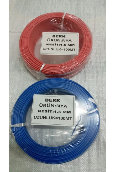 İNWATT 1.5 mm 2 adet 100'er metre KIRMIZI-MAVİ Aydınlatma Tesisat Kablo Grubu ürün görseli 1