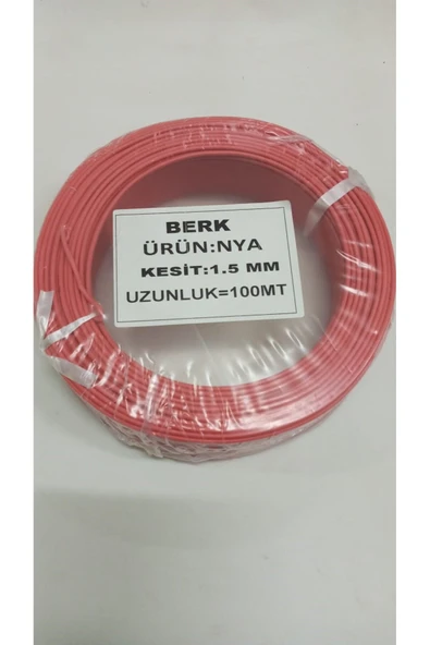 İNWATT 1.5 mm KIRMIZI Nya Kablo 100 metre  Tam Kesit Tesisat Kablosu ürün görseli 1