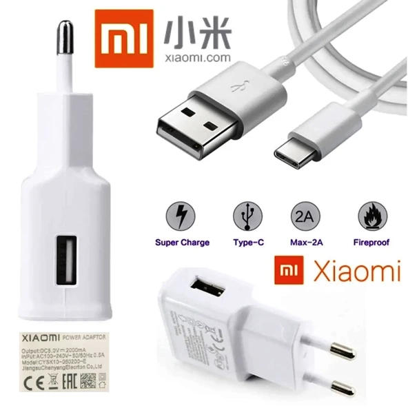 Xiaomi Şarj Aleti Type-C MDY-08-EO Şarj Aleti ve Data Kablosu Mi6-Mi9-Mi Max-Mi Max2-Mi Max3-Mi A1,Mi A2,Mi A3,Pocophone F1 ürün görseli 1