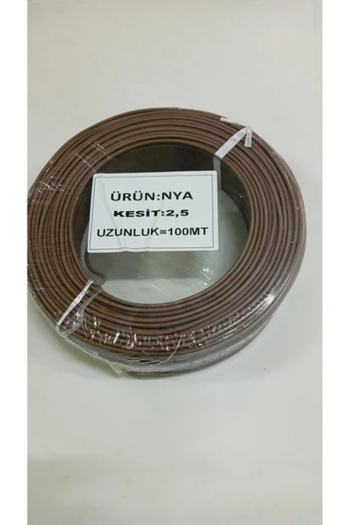 İNWATT 2.5 mm KAHVERENGİ Nya Kablo 100 metre  Tam Kesit Tesisat Kablosu ürün görseli 1