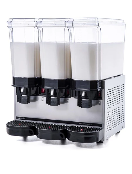 SAMIXIR Klasik Triple Karıştırıcılı Soğuk İçecek Dispenseri 20+20+20 Litre Inox ürün görseli 1
