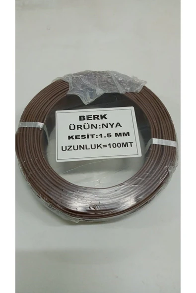 İNWATT 1.5 mm KAHVERENGİ Nya Kablo 100 metre  Tam Kesit Tesisat Kablosu ürün görseli 1