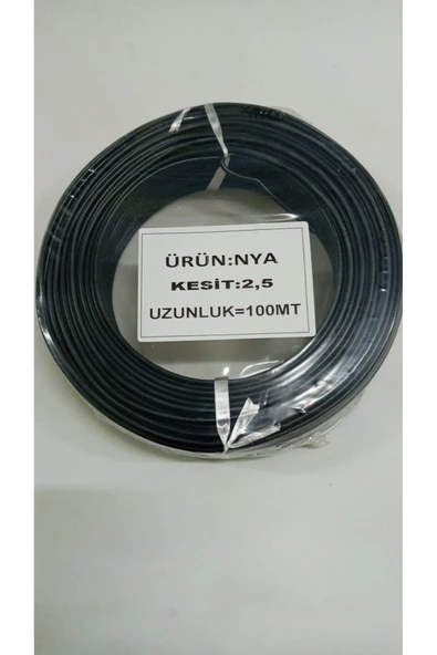 İNWATT 2.5 mm SİYAH Nya Kablo 100 metre  Tam Kesit Tesisat Kablosu ürün görseli 1