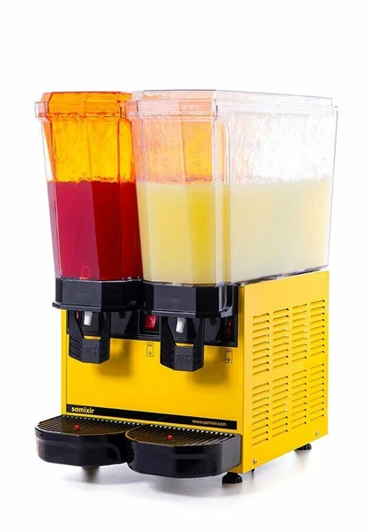 SAMIXIR Klasik Twin Fıskiyeli Soğuk İçecek Dispenseri 20+20 Litre Sarı ürün görseli 1