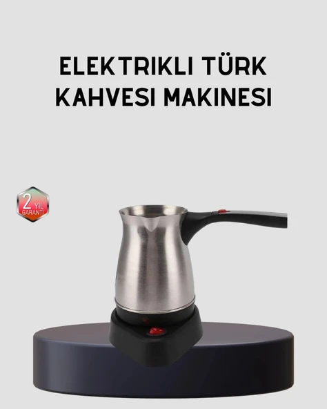 Elektrikli Türk Kahvesi Cezvesi 800w Kablosuz Döner Tabanlı ürün görseli 1