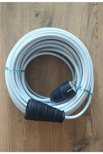 İNWATT 3x1.5 Ttr 40 Metre Çok Telli Beyaz Renk Izolasyonlu Topraklı Kauçuk Tekli Seyyar Uzatma Kablosu ürün görseli 1