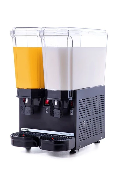 SAMIXIR Klasik Twin Karıştırıcılı Soğuk İçecek Dispenseri 20+20 Litre Siyah ürün görseli 1