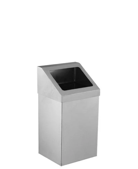 Krom Açık Çatı Kapaklı Çöp Kovası 36 Litre ürün görseli 1