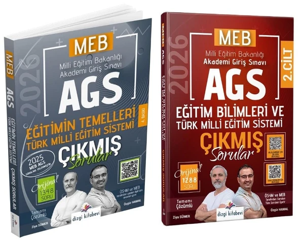 YENİ AGS - Dizgi Kitap 2026 MEB-AGS Eğitim Bilimleri ve Türk Milli Eğitim Sistemi Çıkmış Sorular 2 li Set - Ziya Sümer, Özgür Hamal Dizgi Kitap ürün görseli 1