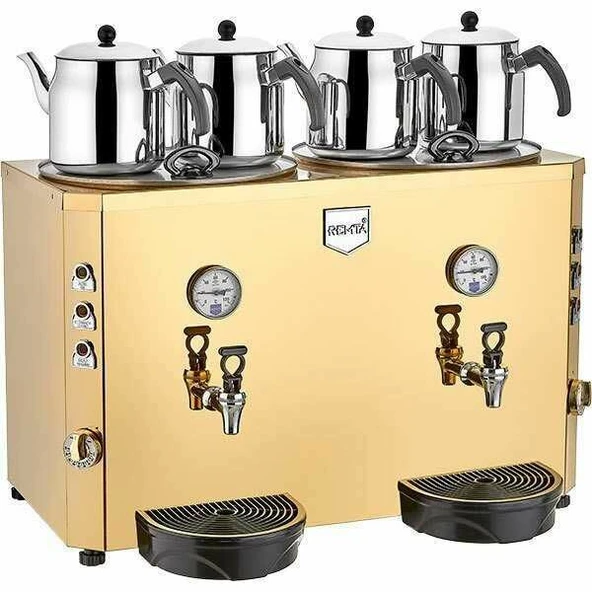Remta Dört Demlikli Çay Kazanı 23+23 Litre (Elektrikli+Şamandıralı) ürün görseli 1