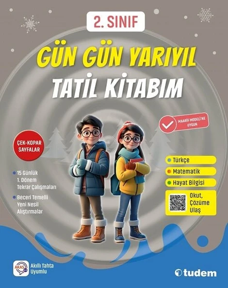 Tudem 2. Sınıf Gün Gün Yarıyıl Tatil Kitabım Tudem Yayınları ürün görseli 1