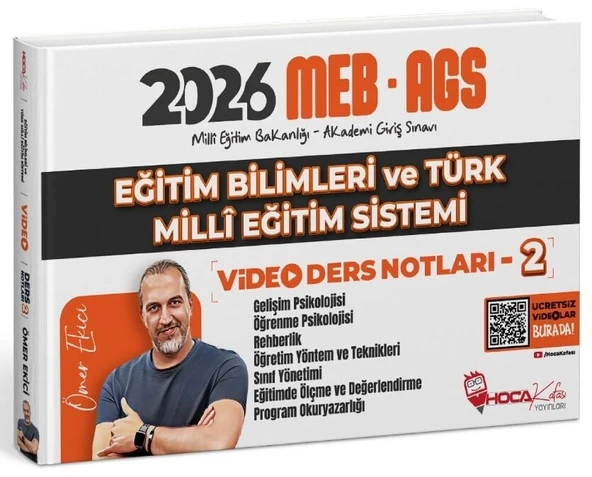 YENİ AGS - Hoca Kafası 2026 MEB-AGS Eğitim Bilimleri ve Türk Milli Eğitim Sistemi Video Ders Notları-2 - Ömer Ekici Hoca Kafası Yayınları ürün görseli 1