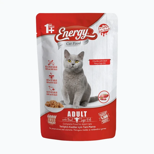 Energy Sığır Etli Yetişkin Yaş Kedi Maması - 85 g ürün görseli 1