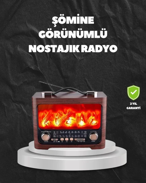 Solar Şarjlı Şömine Işıklı Bluetooth Hoparlör – Radyo, Usb, Tf Kart Destekli ürün görseli 1