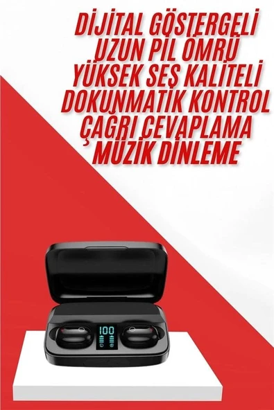Kablosuz Bluetooth Kulaklık Android Ve İos Uyumlu Led Göstergeli Powerbankli ürün görseli 1