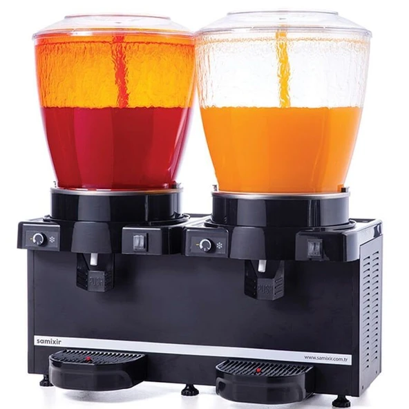 SAMIXIR Panoramik 22 Twin Karıştırıcılı Soğuk İçecek Dispenseri 22+22 Litre ürün görseli 1
