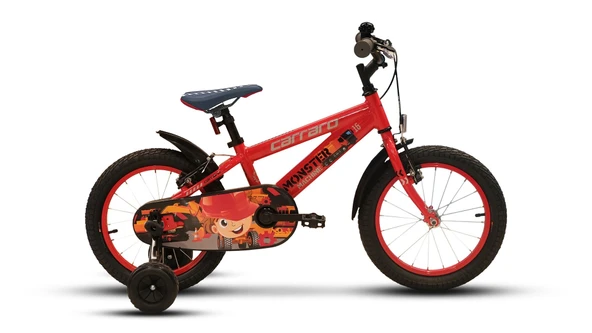 CARRARO MONSTER ERKEK ÇOCUK BİSİKLETİ 220H V 16 JANT KIRMIZI GRİ SİYAH ürün görseli 1
