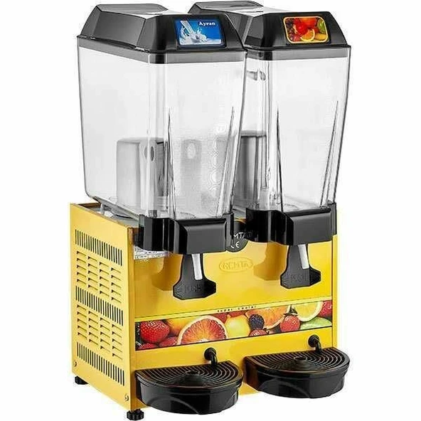 Remta Çiftli Şerbet+Ayran Soğutucu 20+20 Litre (Sarı) ürün görseli 1
