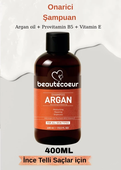 Beautecoeur Argan içerikli güçlendirici ve canlandırıcı saç bakım sampuanı. ürün görseli 1