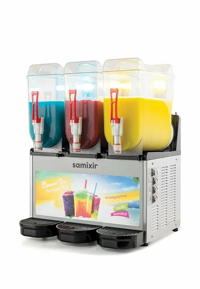 SAMIXIR Slush Triple Allure Meyve Suyu Dispenseri 12+12+12 Litre ürün görseli 1