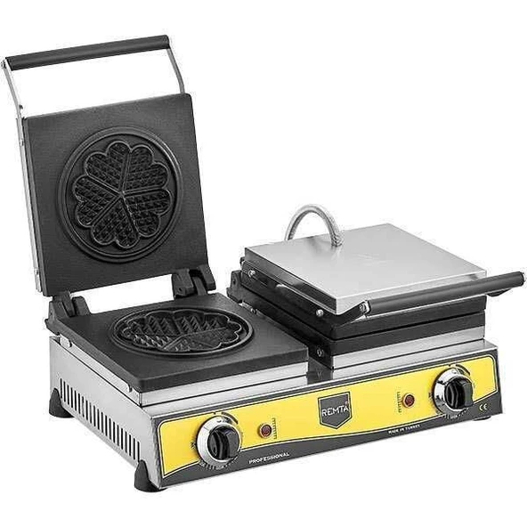 Remta Çiftli Çiçek Desen Waffle Makinesi ürün görseli 1