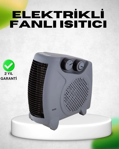 Fanlı Elektrikli Isıtıcı Termostatlı Güvenli Yanmaz Plastik Gövde ürün görseli 1