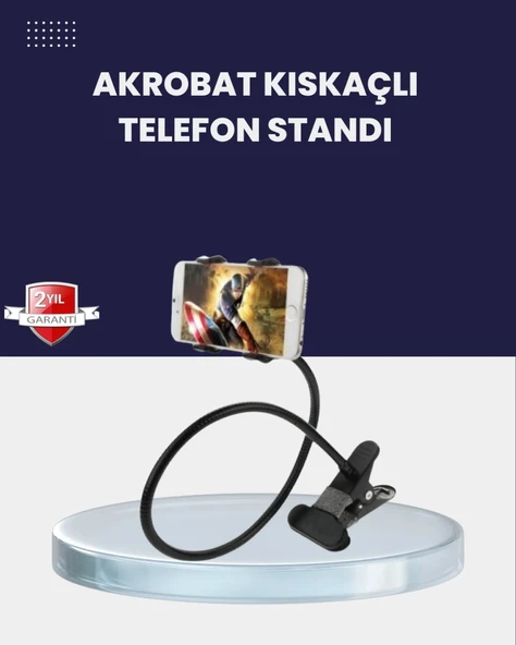 Güçlü Mandallı Akrobat Telefon Tutucu Masa Araç Uyumlu ürün görseli 1