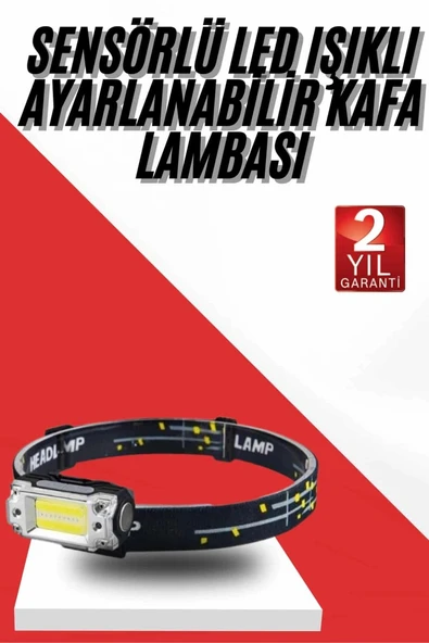Sensörlü Kamp Lambası Ayarlanabilir Kafa Lambası Kafa Bantlı ürün görseli 1