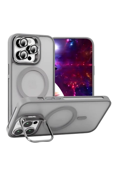 iPhone 12 Pro 6.1" StandGuard MagSafe Kılıf + Lens Koruma Titanyum Grisi ürün görseli 1