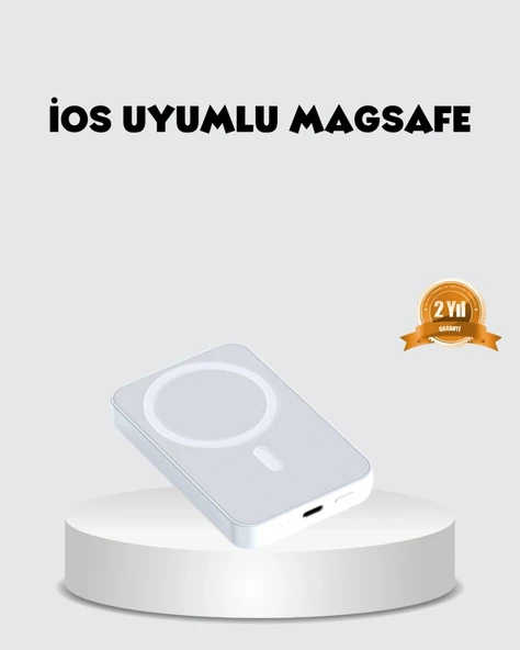 Magsafe Uyumlu Kablosuz Batarya – 27w Hızlı Şarj Destekli Kompakt Güç Bankası ürün görseli 1