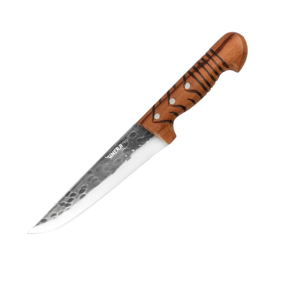 Wooden Saplı Dövme Kasap Bıçağı 14,5 Cm ürün görseli 1
