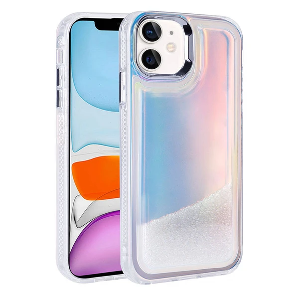 iPhone 11 Kılıf Airbagli Renkli Arka Yüzey Hareketli Boncuk Tasarımlı Silikon Kapak ürün görseli 1
