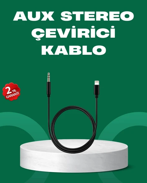 Lightning To 3.5mm Aux Ses Dönüştürücü Kablo 1 Metre Stereo Uyumlu ürün görseli 1