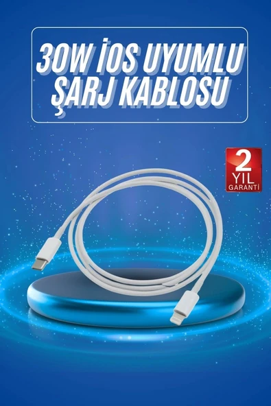 Type-c Ligtning 30w İos Şarj Kablosu Hızlı Şarj Kablosu ürün görseli 1