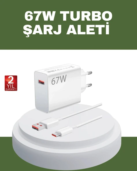 67 Watt Type C Hızlı Şarj Cihazı Oneplus 7 8 9 10 Uyumlu ürün görseli 1