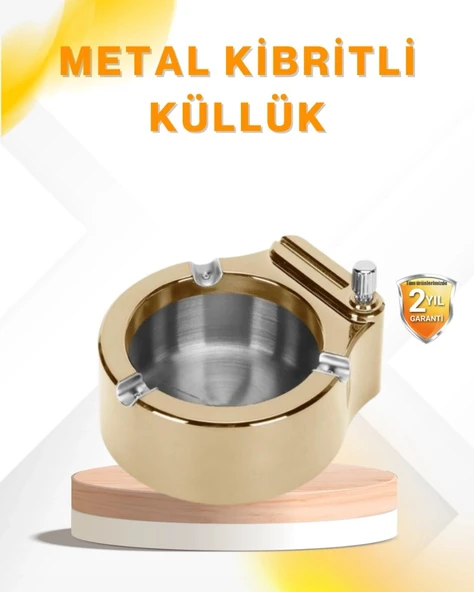 Çakmak Entegreli Küllük Yeniden Doldurulabilir Metal Gövde ürün görseli 1