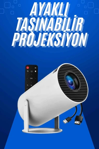 Taşınabilir Projeksiyon Ayaklı Projektör Android Uyumlu Hdmı Girişli ürün görseli 1
