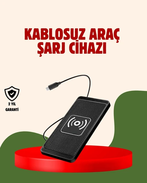 Kablosuz Manyetik Araç Şarj Pedi – Hızlı, Güvenli, Isınma Korumalı Tasarım ürün görseli 1