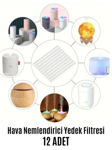 Mucit Home Hava Nemlendirici Difüzör Buhar Makinesi Filtresi 12 Adet Filtre Yedek 10 cm ürün görseli 1