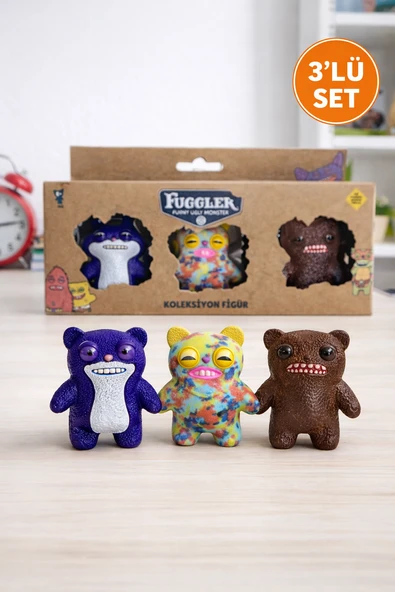 Fuggler Funny Ugly Monster 3’lü Koleksiyon Figür Seti – Renkli Komik Canavar Oyuncak I Model 6 ürün görseli 1