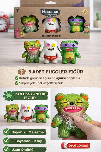 Fuggler Funny Ugly Monster 3’lü Koleksiyon Figür Seti – Renkli Komik Canavar Oyuncak I Model 12 ürün görseli 1